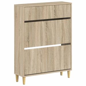 vidaXL Shoe Cabinet ARNHEM 78 x 24 x 103 cm Engineered Wood Sonoma Oak