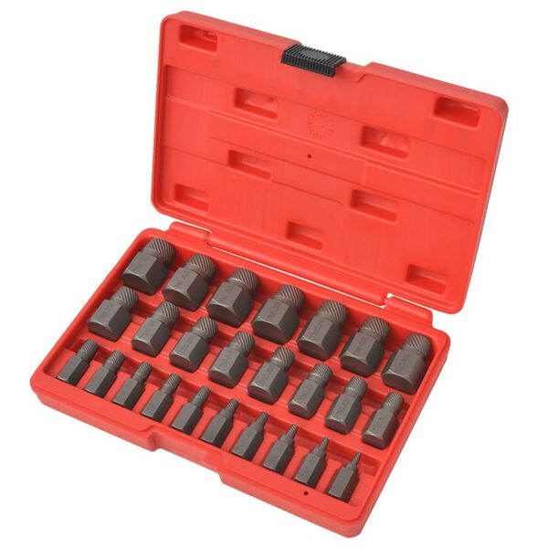 vidaXL 25 Piece Multi-Spline Screw Extractor Set Steel