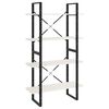 vidaXL 4-Tier Book Cabinet White 80x30x140 cm Solid Pine Wood