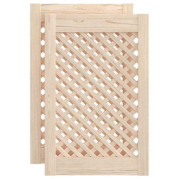vidaXL Cabinet Doors Lattice Design 2 pcs 39.5x61.5 cm Solid Wood Pine