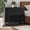 vidaXL Bedside Cabinet Black 60x31x60 cm Engineered Wood and Metal