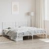vidaXL Metal Bed Frame without Mattress with Footboard White 200x200cm
