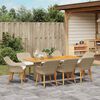 vidaXL Garden Dining Set 9 pcs Beige and brown Poly Rattan