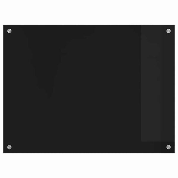 vidaXL Kitchen Backsplash Black 80 x 60 cm Tempered Glass