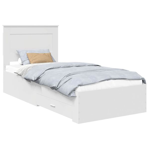 vidaXL Bed Frame with Drawer with Headboard Manual Engineered Wood