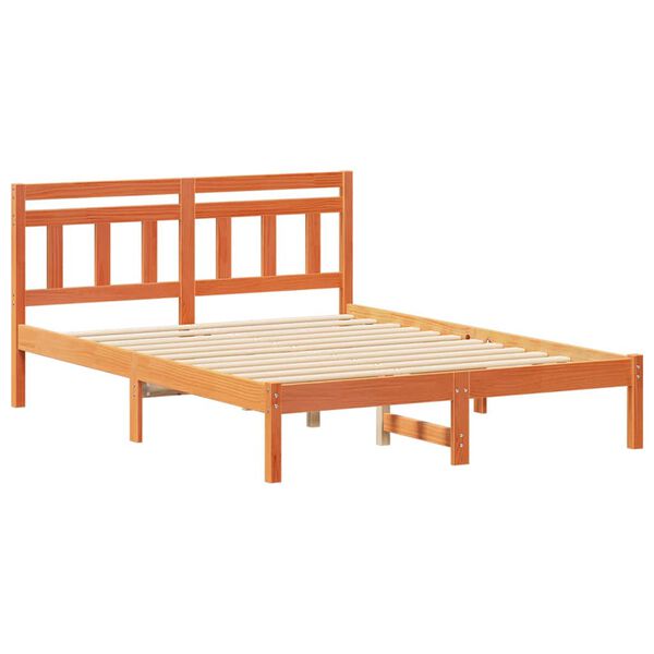 vidaXL Bed Frame Brown 120 x 190 cm Solid Pine Wood