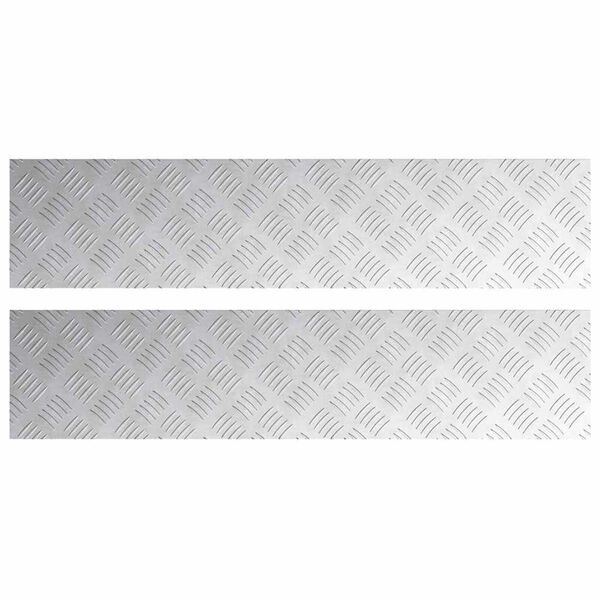 vidaXL Stair Tread Rectangular 2 pcs Silver 90 x 20 cm Aluminium