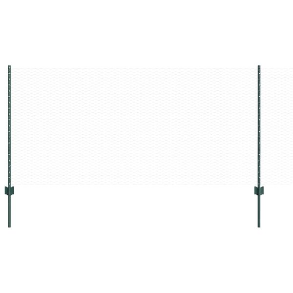 vidaXL Fence with Post Green 1 x 50 m Steel and PVC