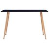 vidaXL Dining Table Black and Oak 120x60x74 cm MDF