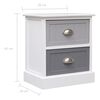 vidaXL Nightstands 2 pcs Grey 38x28x45 cm Paulownia Wood