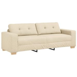 vidaXL Sofa Cream 221 x 80 x 80 cm Fabric