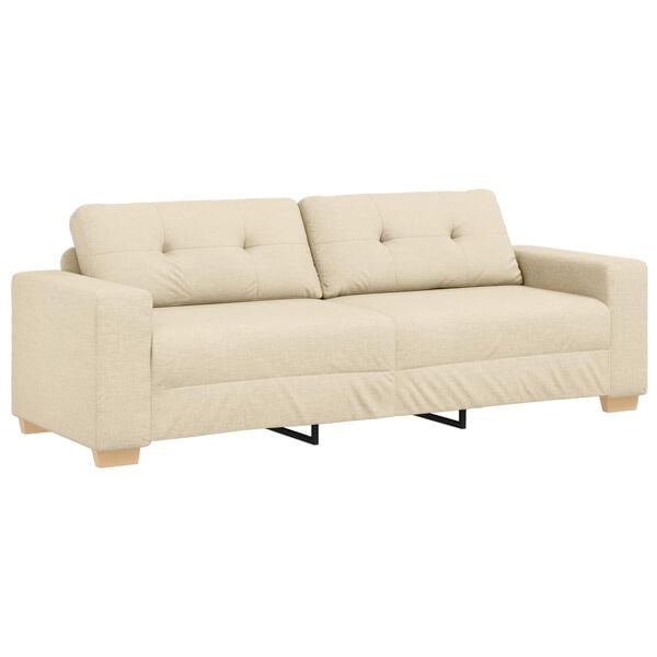 vidaXL Sofa Cream 221 x 80 x 80 cm Fabric
