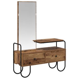 vidaXL Dressing Table Old Wood 100 x 36.5 x 136 cm Engineered Wood