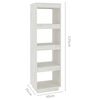 vidaXL Book Cabinet/Room Divider White 40x35x135 cm Solid Pinewood