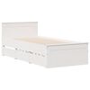 vidaXL Bed Frame without Mattress with Headboard White 75x190 cm Small Single Solid Wood Pine