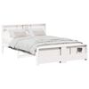 vidaXL Bed Frame with Shelf White 150 x 200 cm Solid Pine Wood