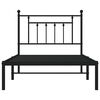 vidaXL Metal Bed Frame without Mattress with Headboard Black 100x190cm