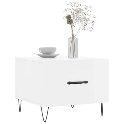 vidaXL Coffee Table High Gloss White 50x50x40 cm Engineered Wood