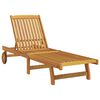 vidaXL Sun Lounger Reclining Brown Solid Acacia Wood