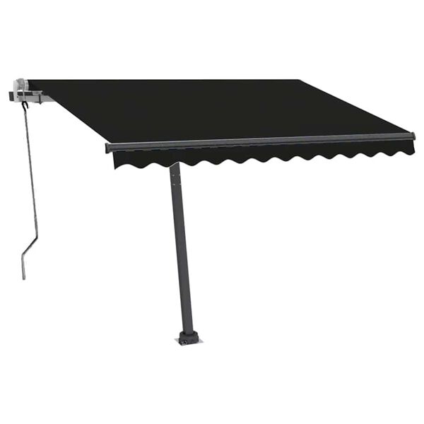 vidaXL Manual Retractable Awning with LED 350x250 cm Anthracite