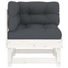 vidaXL Corner Sofa with Cushions White Solid Wood Pine