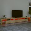 vidaXL TV Cabinet with LED Lights Sonoma Oak 290x36.5x40 cm