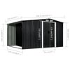 vidaXL Garden Shed with Sliding Doors Anthracite 329.5x131x178 cm Steel