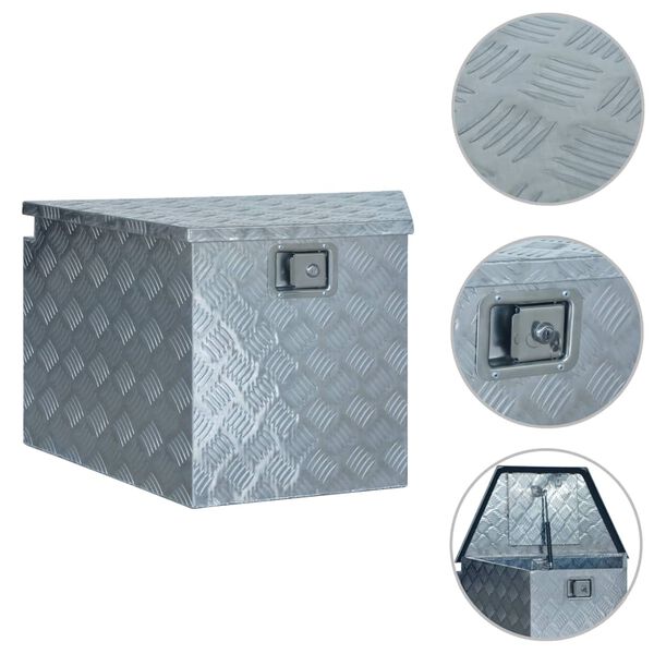 vidaXL Aluminium Box 737/381x410x460 mm Silver