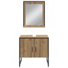 vidaXL Bathroom Furniture Set with Shelf 3 pcs Brown Engineered wood