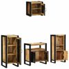 vidaXL Bathroom Furniture Set 4 pcs Brown and Black Solid Mango Wood