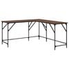 vidaXL Desk Brown Oak 149x149x75 cm Engineered Wood