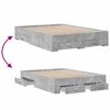 vidaXL Bed Frame with Drawers without Mattress Concrete Grey 135x190 cm Double