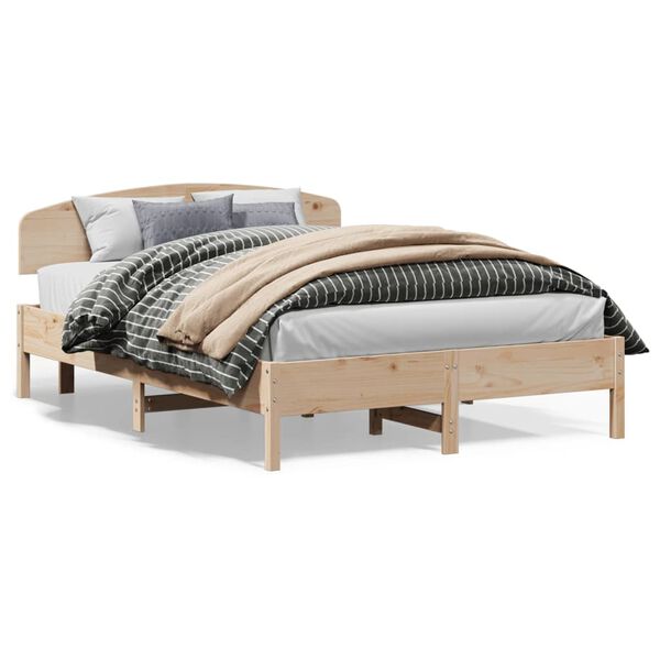 vidaXL Bed Frame without Mattress 150x200 cm King Size Solid Wood Pine