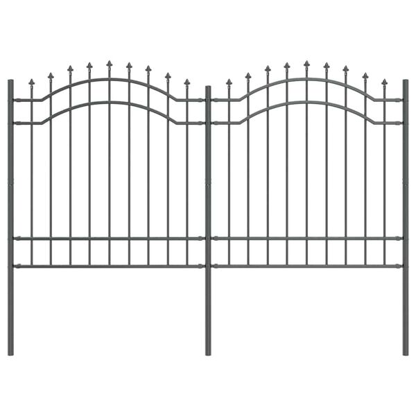 vidaXL Garden Fence Grey 165 cm Powder-coated steel