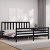 vidaXL Bed Frame without Mattress Black 200x200 cm Solid Wood Pine