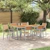 vidaXL Garden Dining Set 7 pcs Grey Solid Acacia Wood