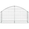 vidaXL Arched Gabion Basket 100x30x40/60 cm Galvanised Iron