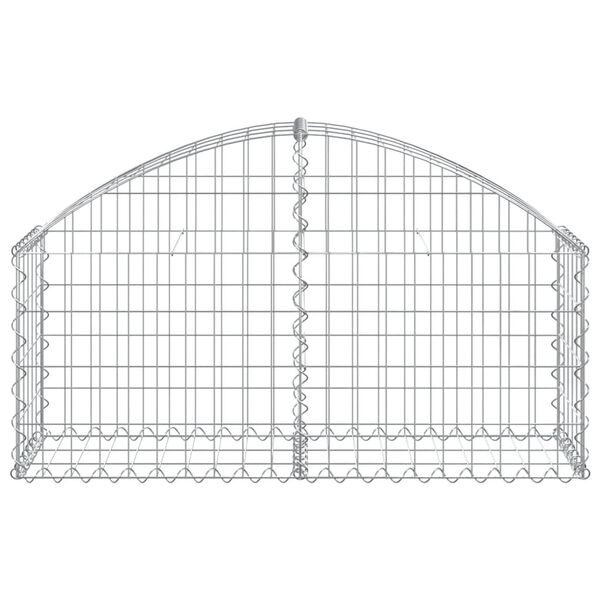 vidaXL Arched Gabion Basket 100x30x40/60 cm Galvanised Iron