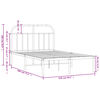 vidaXL Metal Bed Frame without Mattress with Headboard White 120x190cm
