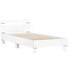 vidaXL Bed Frame without Mattress with Headboard White 100x200 cm
