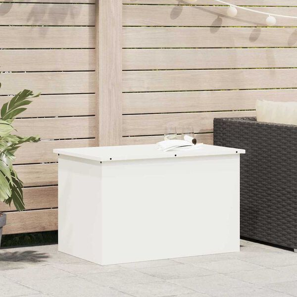vidaXL Outdoor Storage Box White 80 x 50.5 x 50 cm Steel