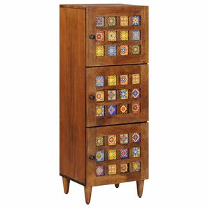 vidaXL Highboard Walnut 40 x 33 x 110 cm Solid Mango Wood