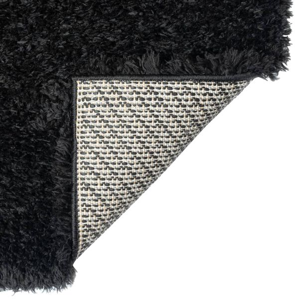 vidaXL High Pile Shaggy Rug Black 200x290 cm 50 mm
