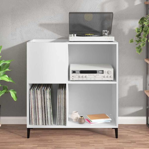 vidaXL Record Cabinet White 84.5x38x89 cm Engineered Wood