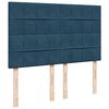 vidaXL Ottoman Bed with Mattresses Dark Blue 140x190cm Velvet
