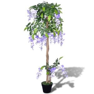 vidaXL Artificial Plant | Green | Wood | 120 cm | Decorative Inlays