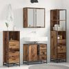 vidaXL Bathroom Furniture Set with Door 4 pcs Old Wood Engineered Wood