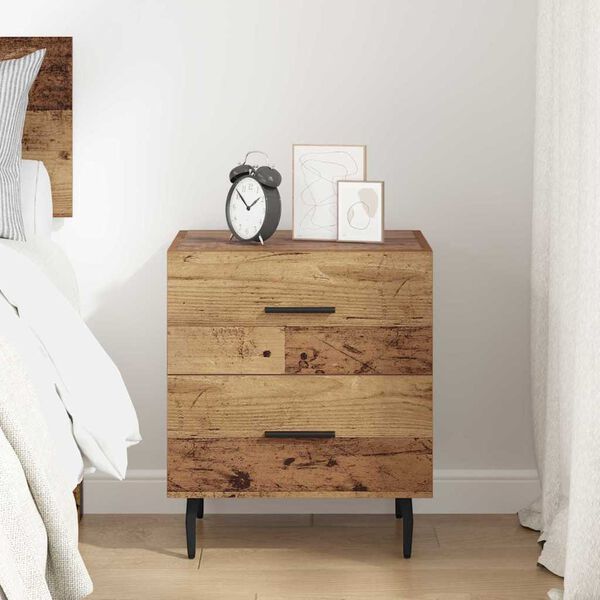 vidaXL Bedside Cabinet Old Wood 40 x 35 x 47.5 cm Engineered Wood