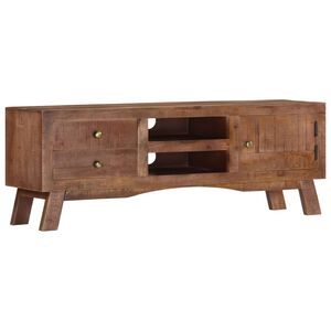 vidaXL TV Cabinet | Grey | Rough mango wood, MDF | Medium | Storage | TV Cabinet