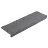 vidaXL Stair Mats Self-adhesive 5 pcs 65x21x4 cm Light Grey Rectangular Edge